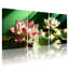 Ensemble de 3 tableaux sur toile tendue représentant des fleurs de lotus-1681934829