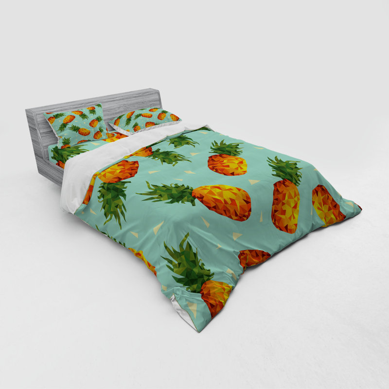 Ensemble de housse de couette rétro en poly, Housse de couette grand + 3 pièces supplémentair
