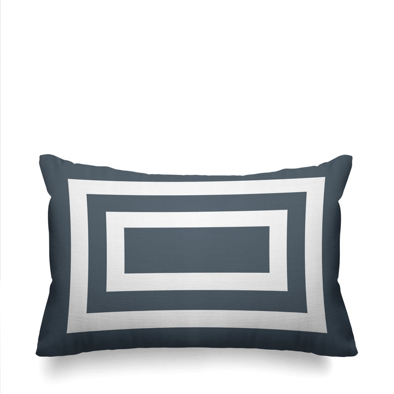 Luella Geometric Outdoor Reversible Throw Pillow, Gray