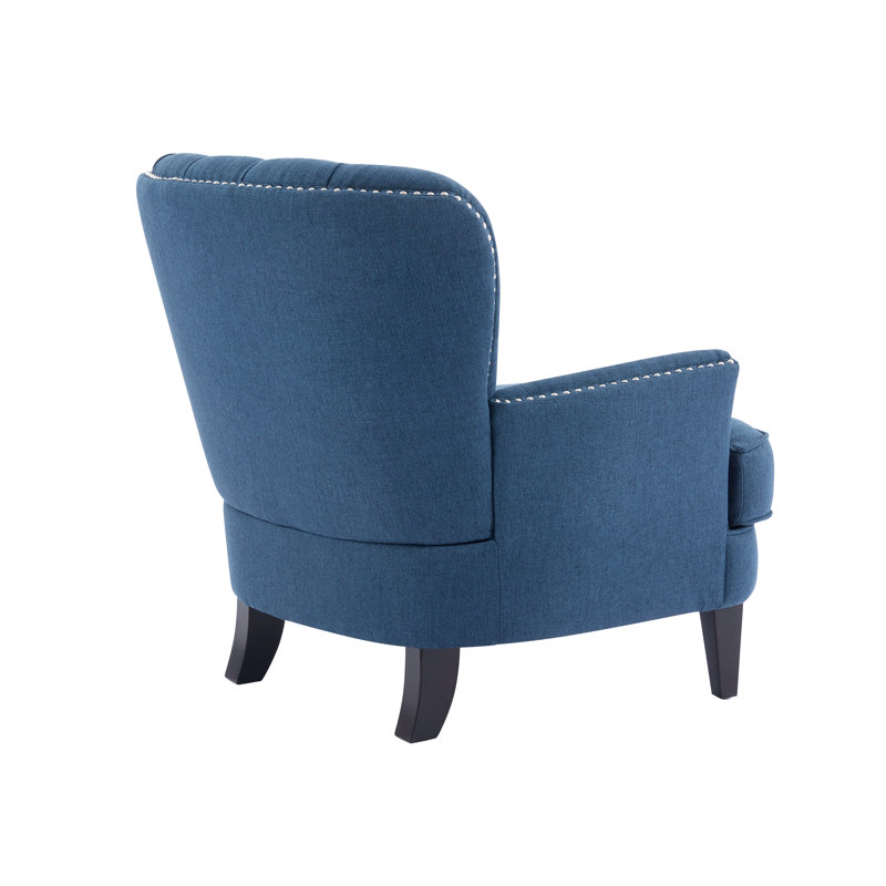 Parmelee Upholstered Club Chair Dark Blue Polyester