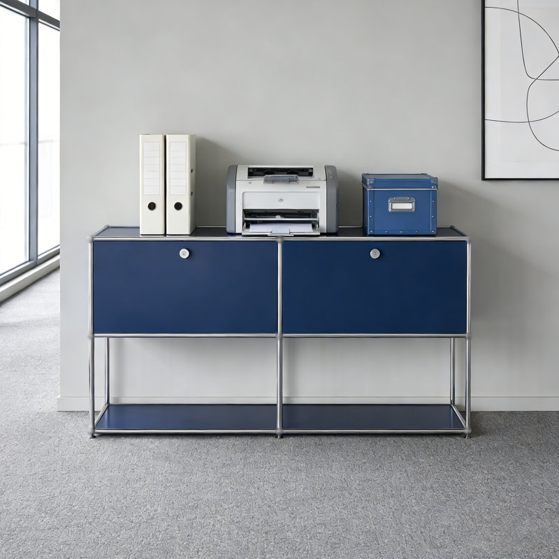Armoire de rangement modulaire en métal avec tablettes réglables, Blue
