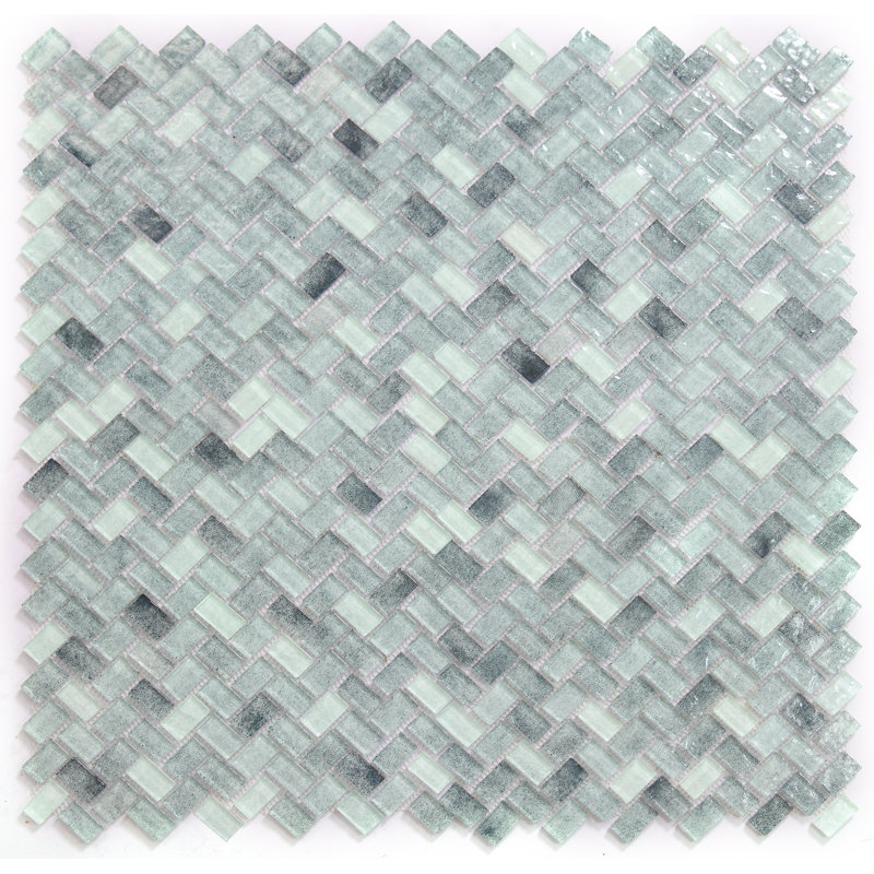 Carreau de mosaïque en verre 12 po x 12 po Seal Grey