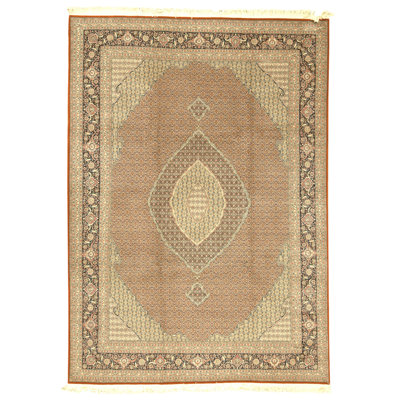Tapis rectangulaire en laine noué à la main