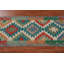 Tapis de couloir oriental géométrique en laine Kilim 3 x 13