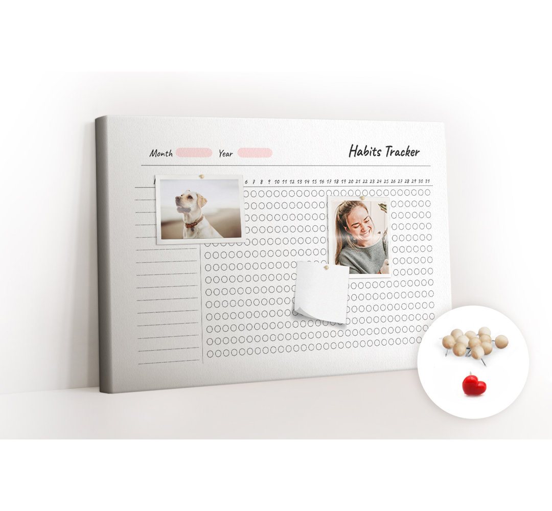 Wall Mounted bulletin board print wall art notice boards for office corkboard Habits Tracker