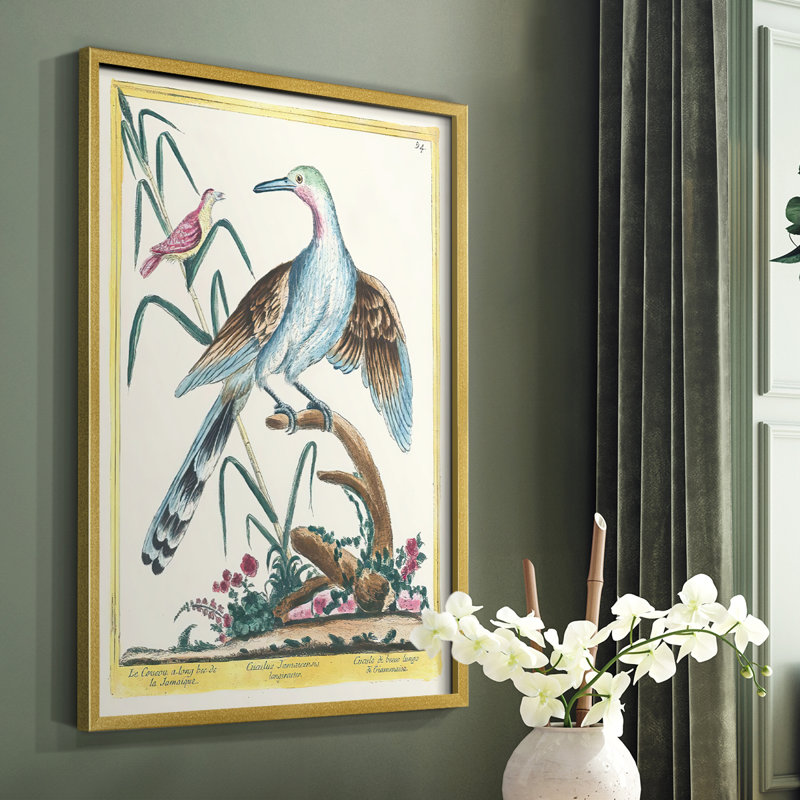 «Pastel Birds V», reproduction encadrée en bois massif, H 14 po x l 11 po