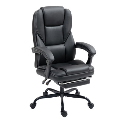 Big And Tall Executive Office Chair With Footrest, Ergonomic Swivel Recliner Computer Desk Chair by Red Barrel Studio