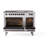 ILVE Nostalgie II Series Noblesse 48 inch Dual Fuel Range with 5 Sealed Burners, Griddle, Frenchtop (Glass Door)-112295554-112295555