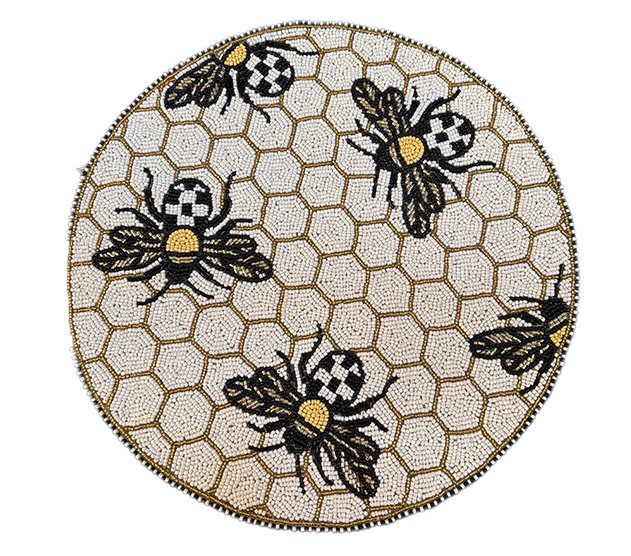 Gold Bee Beaded Placemat