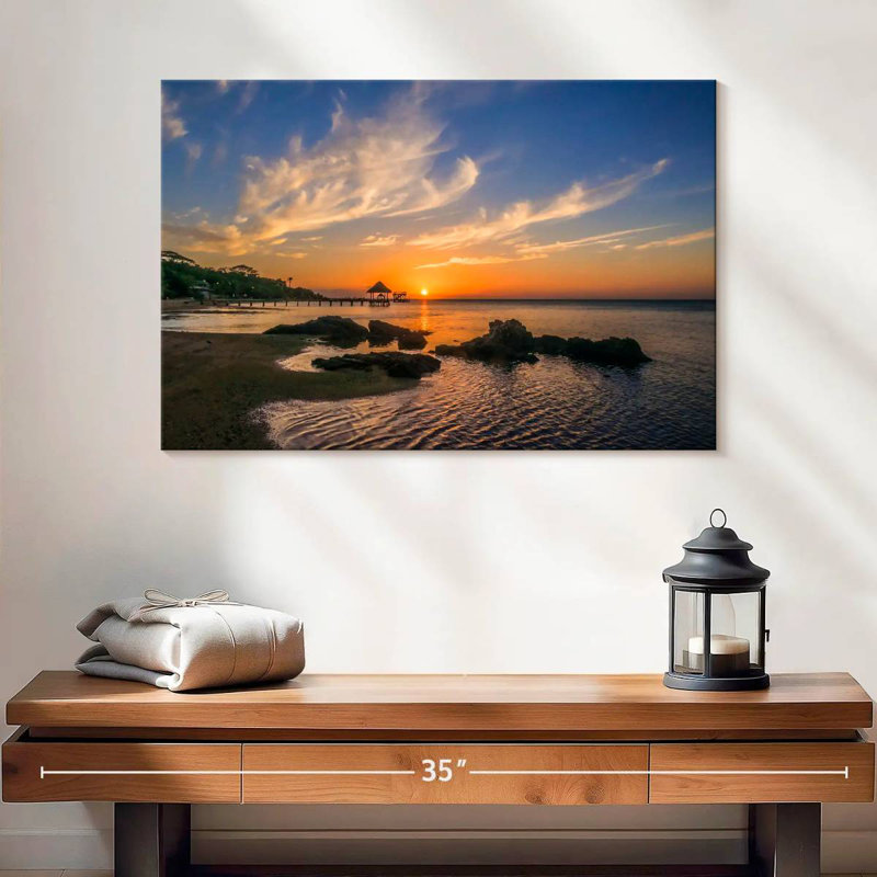 Gillard Roatan Gillard coucher de soleil, H 16 po x l 24 po