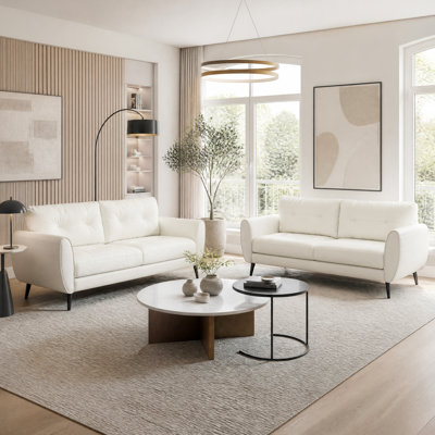 2 - Piece Faux Leather Sofa Living Room Set