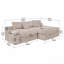 Siège modulaire modulaire pour canapé, canapé rembourré et compressé pour le salon, la chambre à coucher, un appartement, aucun assemblage requis, combinaison libre de 2 pièces, tissu en velours côtelé moelleux, beige-1260604625-1260604627