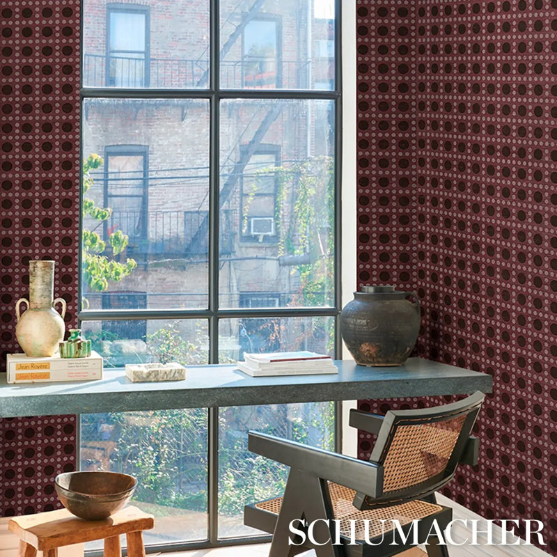 Schumacher X Backdrop Puntini Sisal Wallpaper, Purple