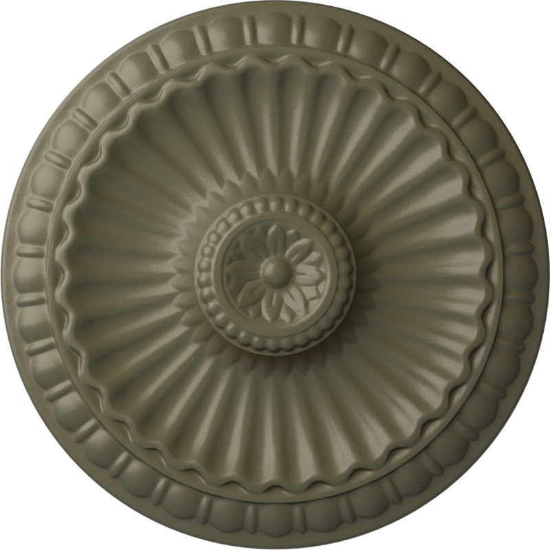 Médaillon de plafond Endurathane Linus, Diamètre extérieur de 11 1/4 po x P 1 1/8 po, finition pierre Spartan peinte à la main
