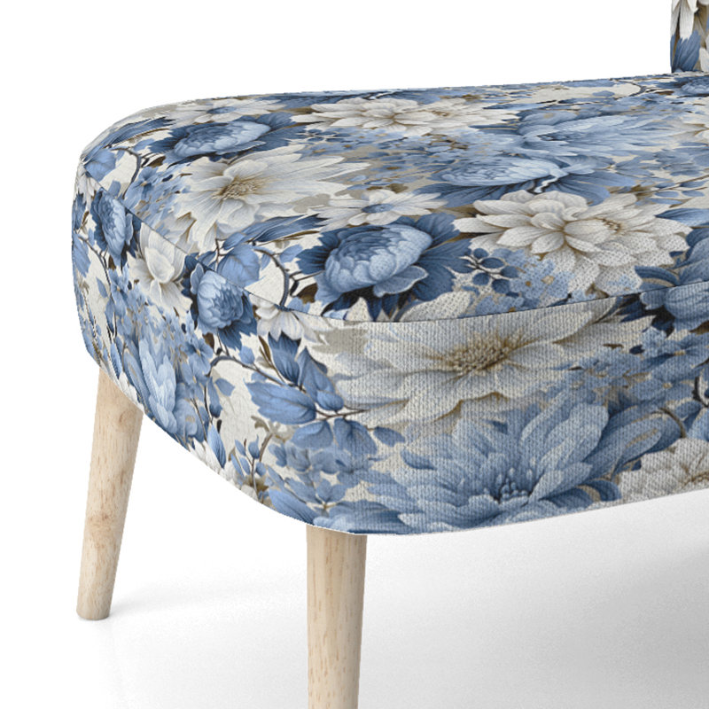 Coastal Victorian Tranquility Victorian Motif - Chaise d'appoint rembourrée de style campagne rustique