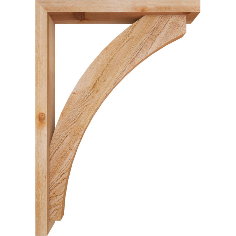 Thorton Block Bracket with Offset Brace, 40 x 28, 4"W Western Red Cedar (Rough Sawn)