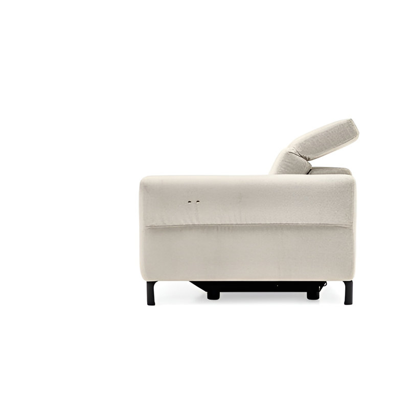 Norma Upholstered Adjustable Sofa, White Polyester Blend