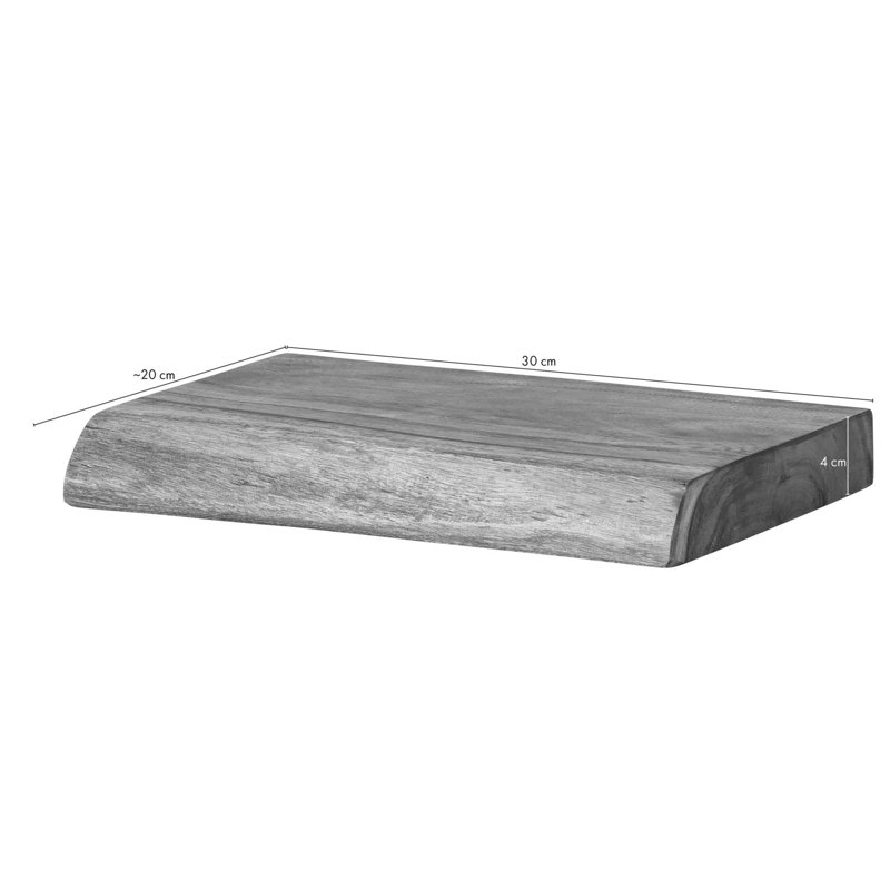 MELBOURNE Solid Wood Floating Shelf, 40cm H x 30cm W x 20cm D