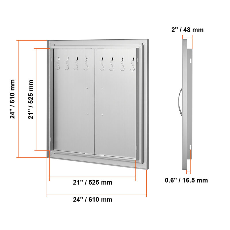 Double porte de barbecue 24X24