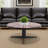 Burdett Mid-Century 33.5 In. Round Maroon Coffee Table With Tempered Glass Top