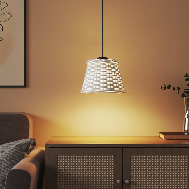Chira Pendant Shade, White, 12cm H x 15cm W x 15cm D