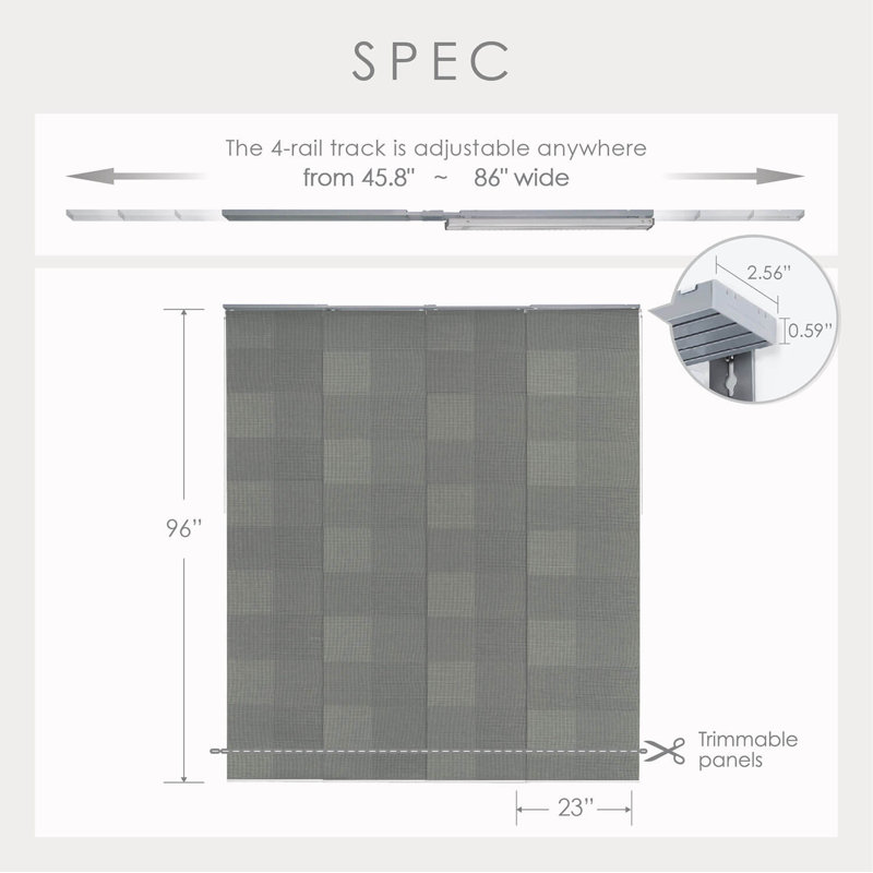 Store vertical filtrant la lumière Sharmaine, Gris