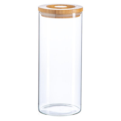 Argon Tableware - Glass Storage Jar with Wooden Lid