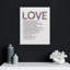 «Colorful Love Text», art mural encadré en bois 16 po x 20 po