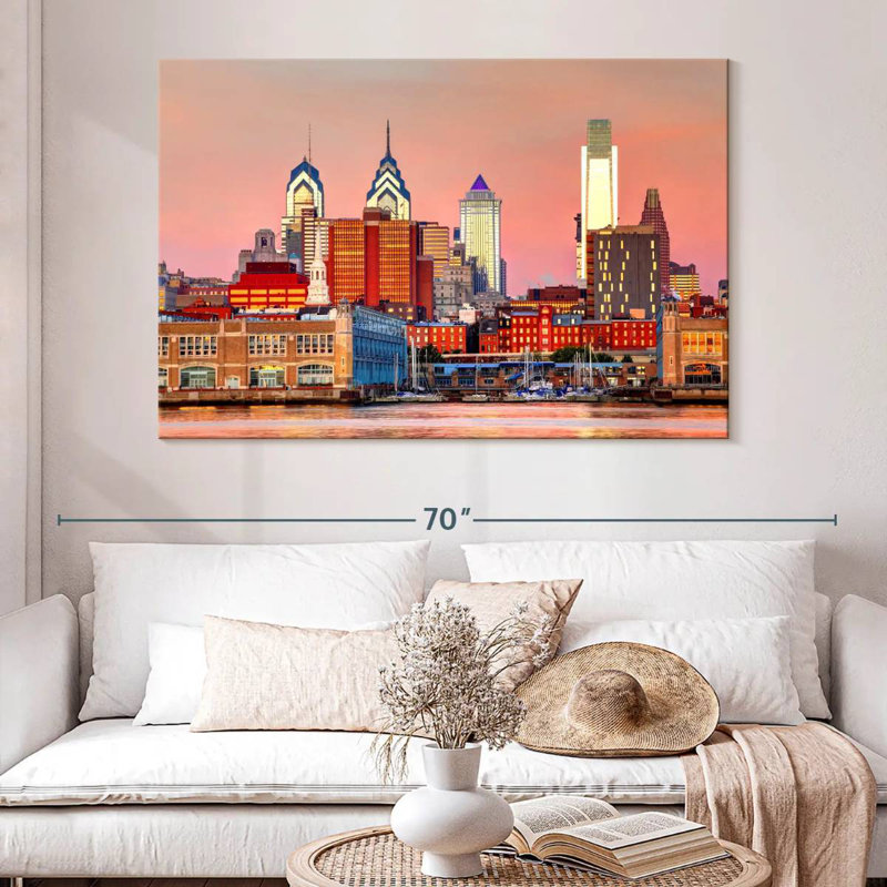 Ravi Philadelphia, coucher de soleil, H 34 po x l 51 po