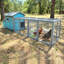 Poulailler 114 po en bois avec enclos extérieur, poulailler résistant aux intempéries avec nichoir, portes verrouillables et rampe, grande cage à volaille de 19,6 pi² pour 2 ou 3 poules