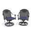 Ensemble de 2 chaises de salle à manger pivotantes en fonte d'aluminium avec accoudoirs et coussins bleus-765695018