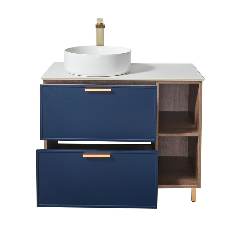 Ensemble de meuble-lavabo simple 36 po bleu