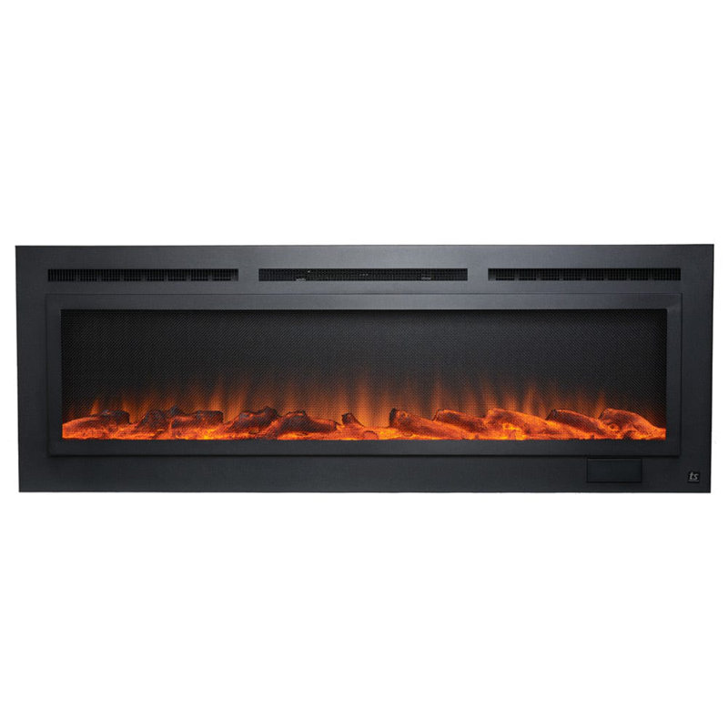 Sideline Recessed or Wall Mounted Electric Fireplace, 21.375" H x 60" W x 5.5" D