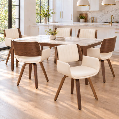Fauteuils de salle à manger pivotants Hitney en similicuir