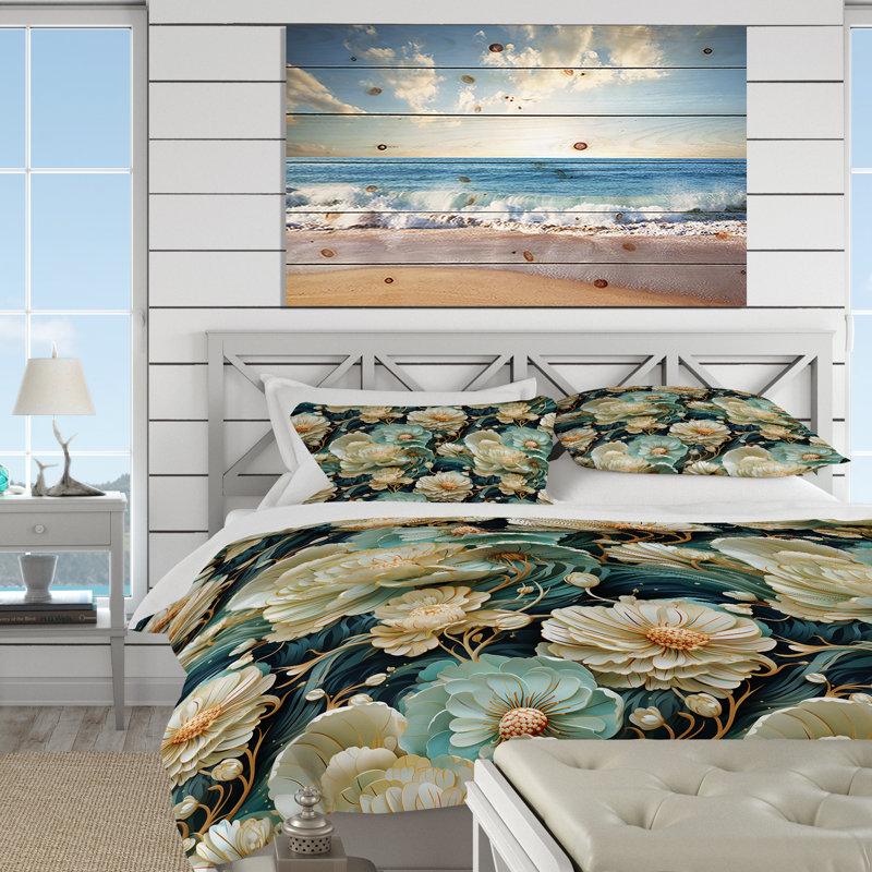 Ensemble de housse de couette Flower Oceanic, Housse de couette pour très grand lit et 2 très
