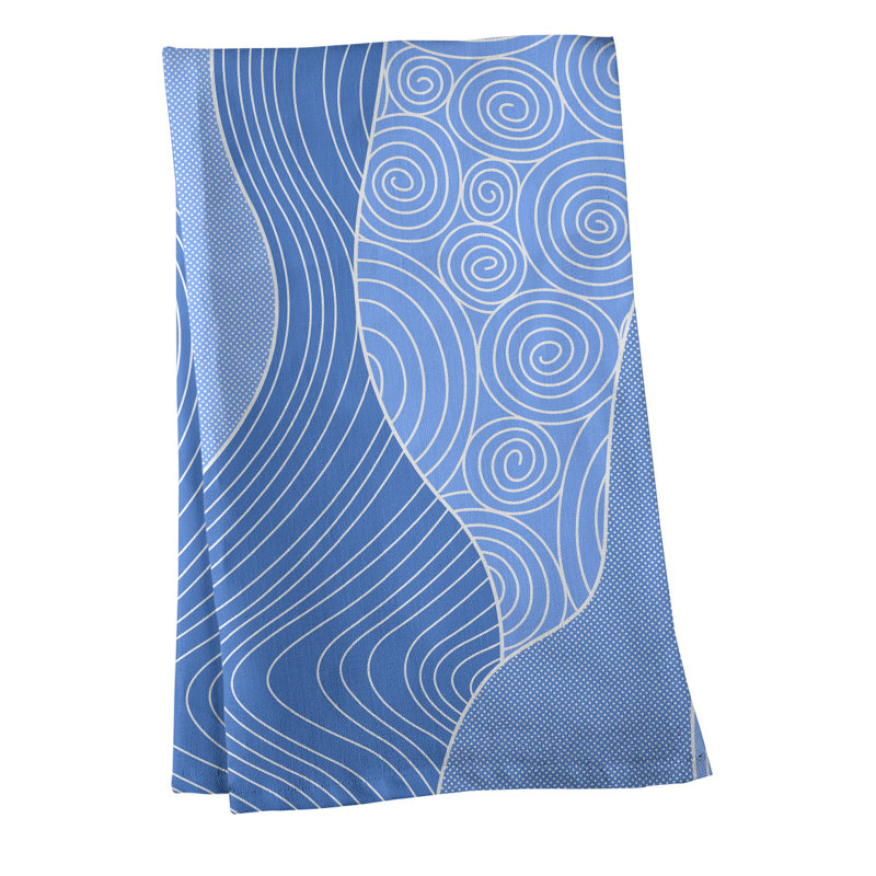 Tea Towel Kitchen Towel, Cotton Twill, Blue/White