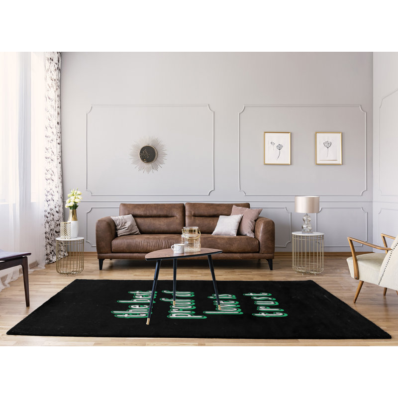 Tapis en chenille de polyester style citations Love & Trust Quotes Quotes, Rectangle 5 pi x 7 pi