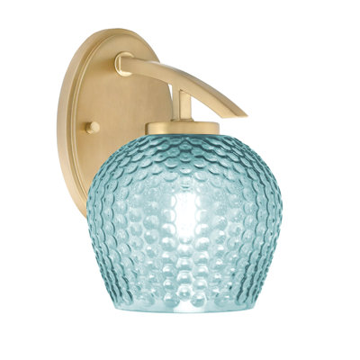 Kurve Downlight Wall Sconce Shown In Graphite Finish With 6" Textured Glass
