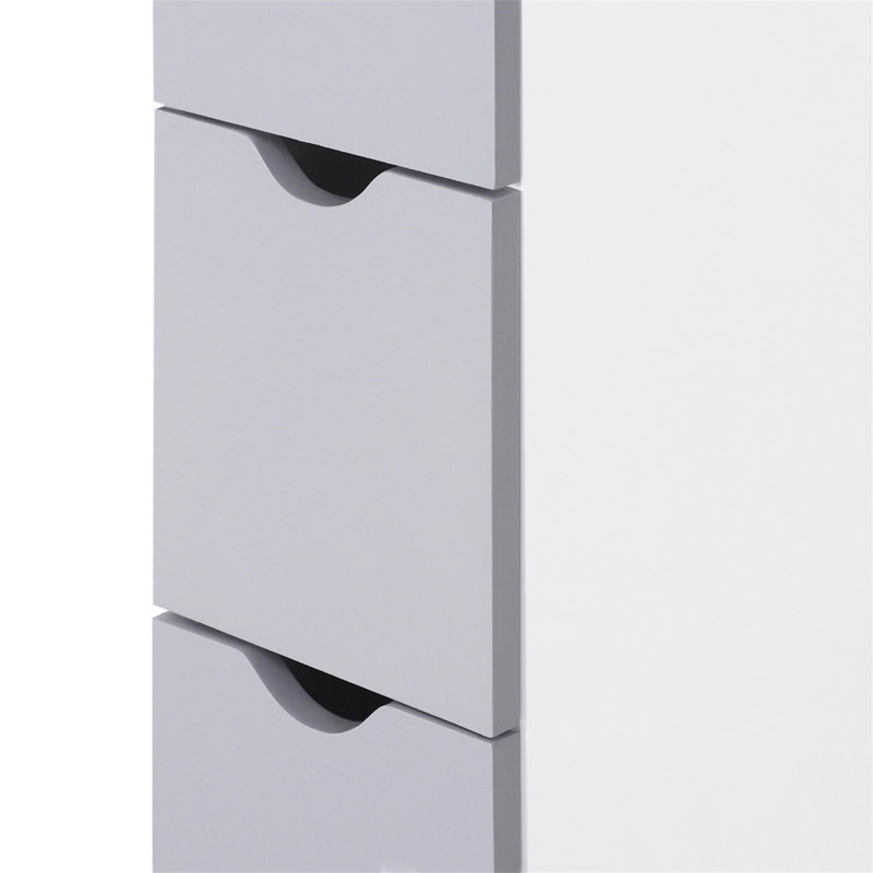 HOMCOM 54" Tall Bathroom Storage Cabinet, White