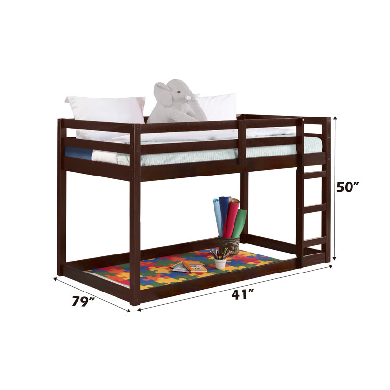 Koehn Twin Solid Wood Low Loft Bed by Harriet Bee, Espresso