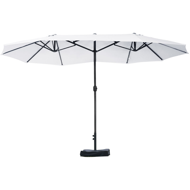 Parasol rectangulaire double face extérieure avec protection UV et manivelle