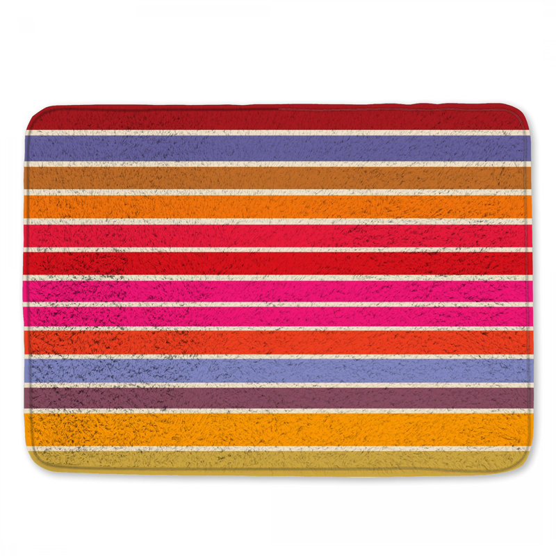 Tapis de bain coloré à rayures horizontales, L 24 po x L 17 po