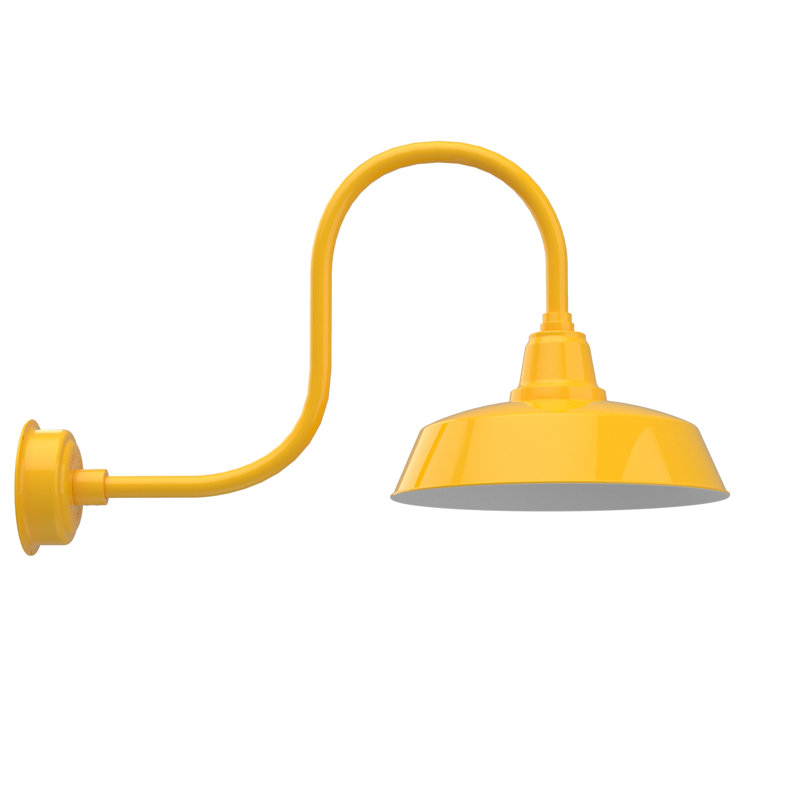 Luminaire de grange d'extérieur à DEL Vandervliet, H 9 po x l 16 po x P 17 po, Jaune