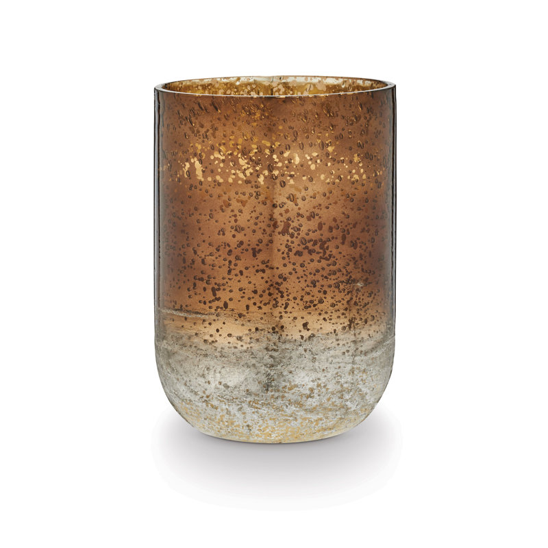 Noble Holiday Woodfire Large Radiant Glass Candle, Large Radiant Glass