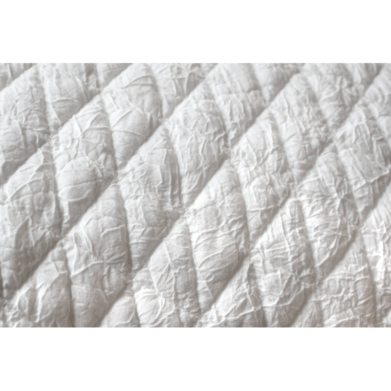 Modern & Contemporary Polyester Quilt, Twin Quilt + 1 Sham, White