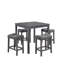 Ensemble table haute de bar Dereham 5 pièces avec tabourets en lin capitonné-1309539664