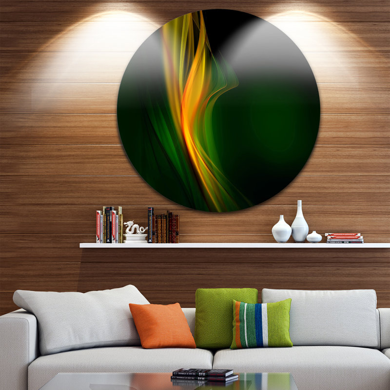 « green or vertical waves », impression sur métal, H 38 po x l 38 po x P 1 po
