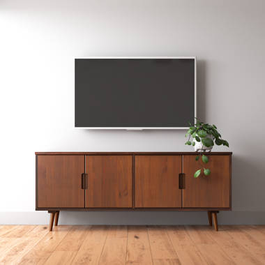 110 Solid Oak TV Cabinet - 130/160cm Wide - Mid-Century Modern - Art Deco  Style - Low - Handcrafted - Large Open Storage - Sliding Doors - Dovetail
