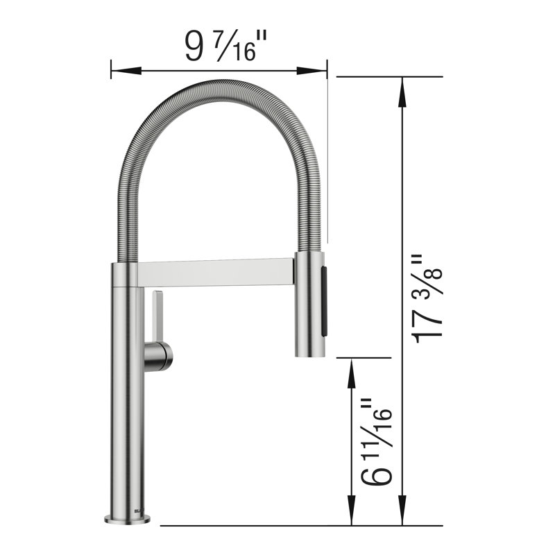 Culina Mini II Pull-Down Dual-Spray Kitchen Faucet, PVD Steel