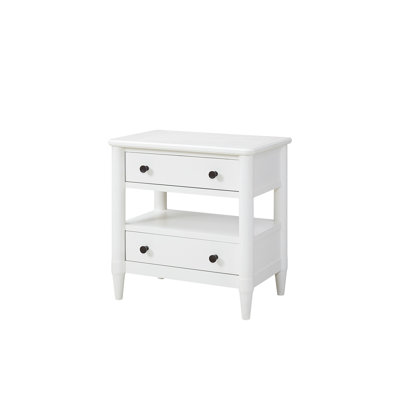Table de chevet ouverte avec 2 tiroirs